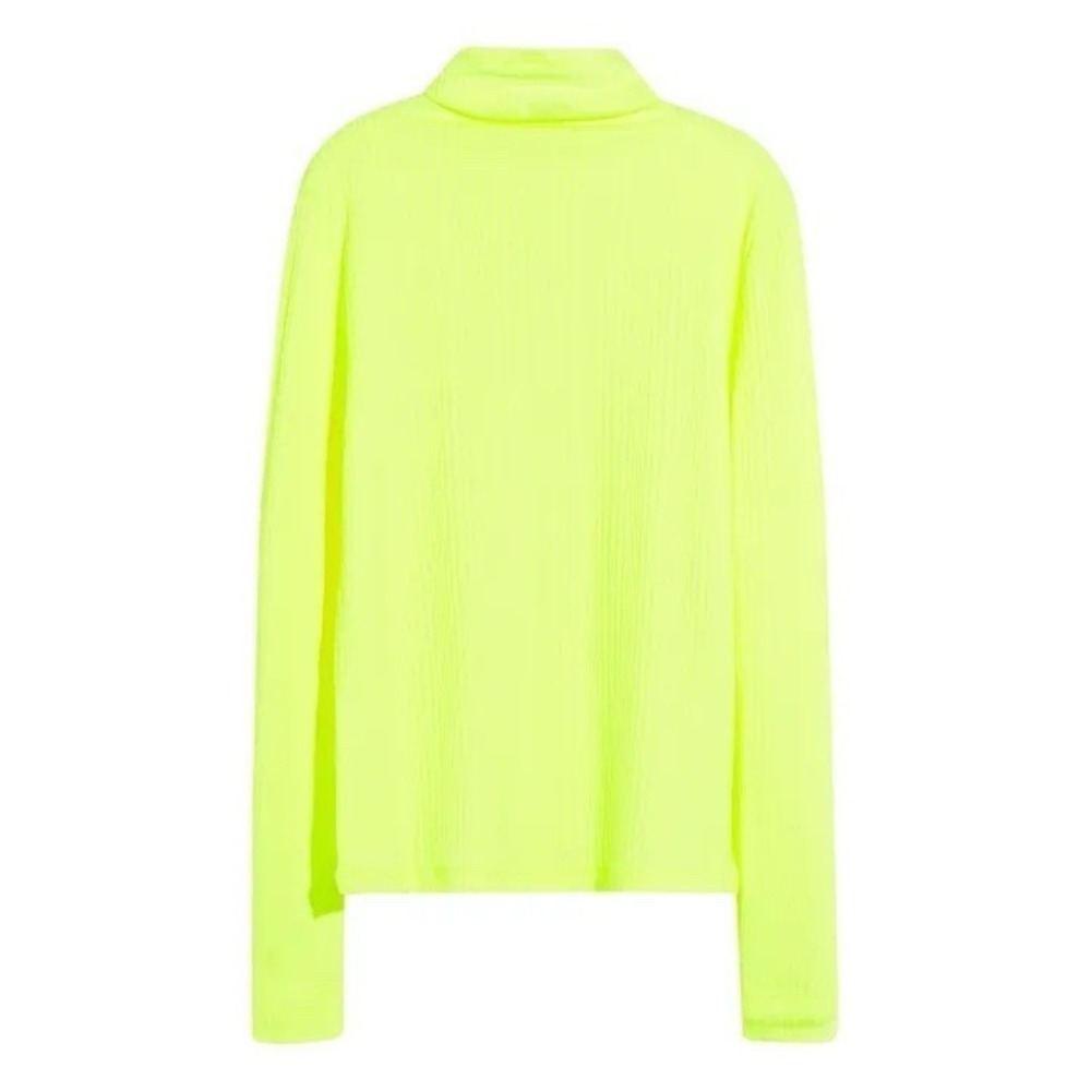 Bellerose Top Womens Size 0 Vixen Long Sleeve Fluorescent Yellow Neon Ribbed